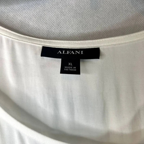 Alfani White Side Tie Sleeveless Layering Blouse Size XL - Picture 6 of 9